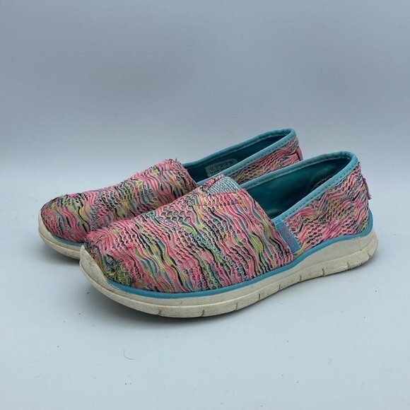Skechers Girls Slip-on Pureflex 3-Wavy Dreamer Sneaker Size Turquoise Pink 13 - Picture 2 of 8